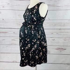 Motherhood Maternity floral pleated front dress
